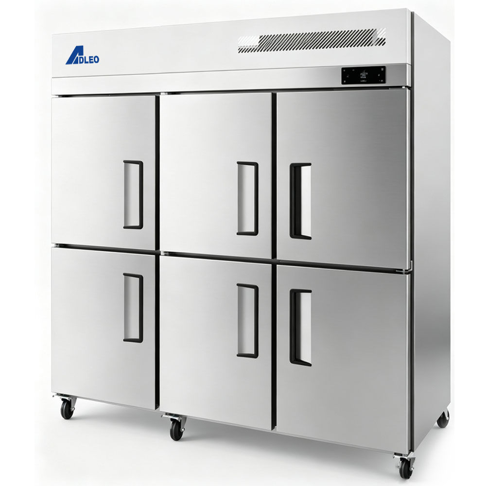 Six upright refrigerators