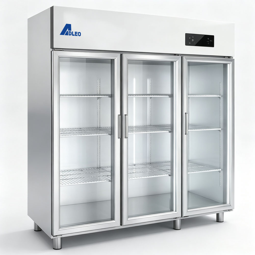 Three-door vertical display cabinet